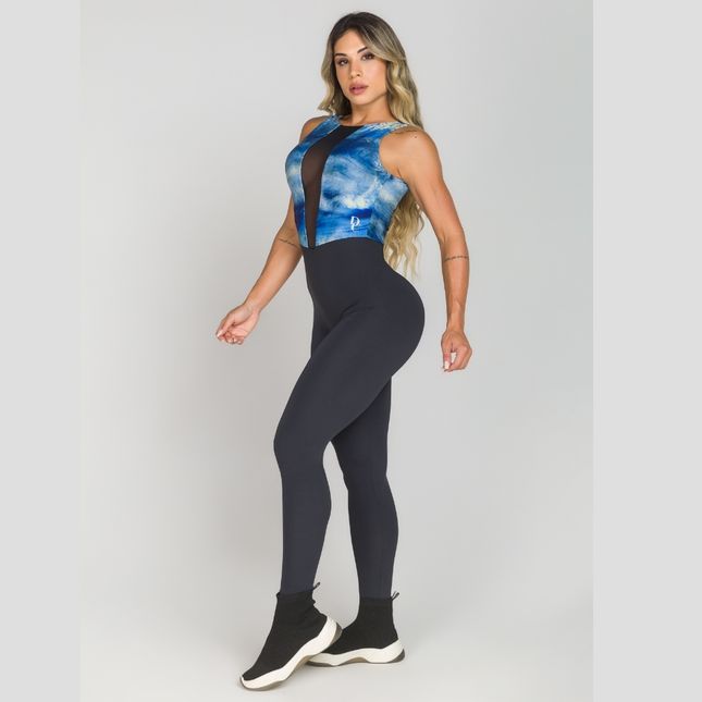Macacão Bojo Removível Detalhe Tule FT0602MC