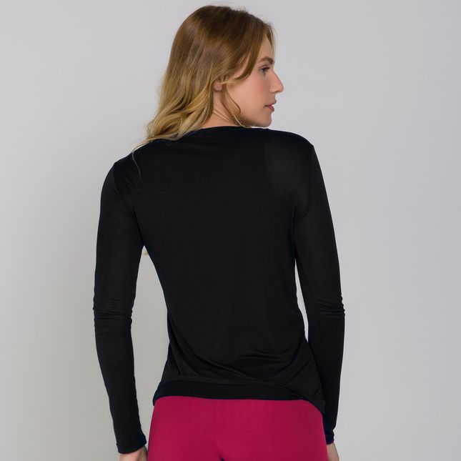 Blusa Manga Longa Dry Fit PRETA FT0837BL
