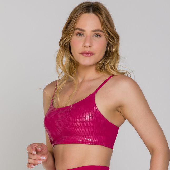 Top Básico Bojo Removível Frente Transfoil ROSA - FT0814TP