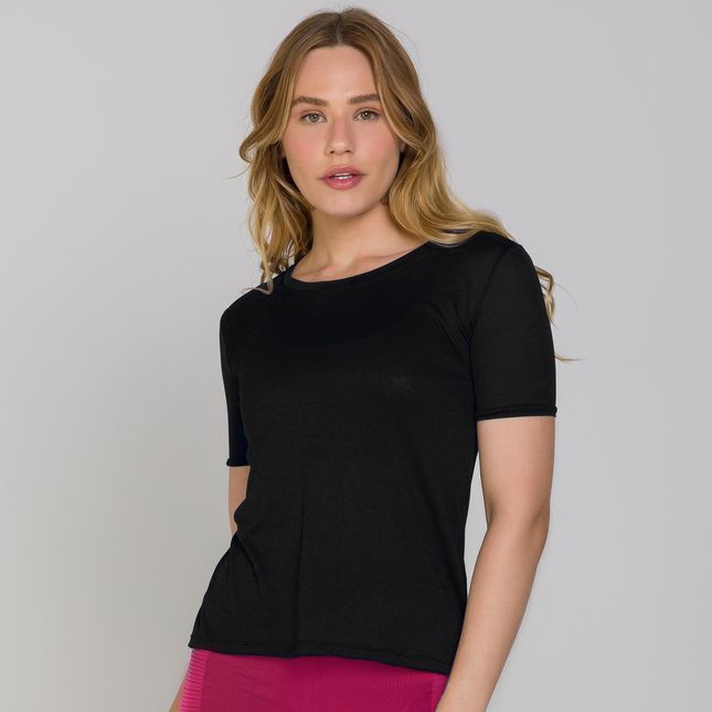 Blusa Manga Curta Dry Fit PRETA FT0849BL