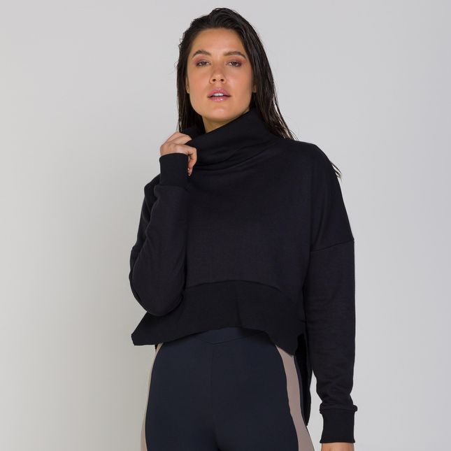 Casaco Cropped Moletom PRETO FT0833BL