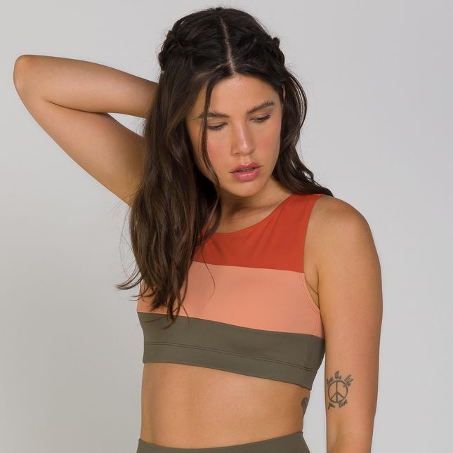 Top Halter Bojo Removível Bloco de Cor FT0800TP