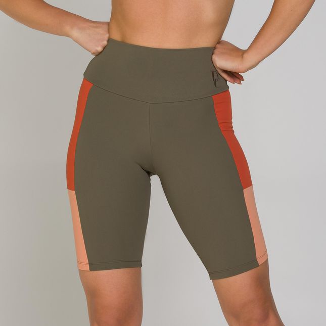 Bermuda Ciclista Cós Anatômico Lateral Bloco de Cor FT0803BE
