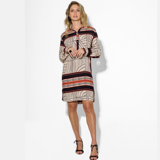 Vestido Manga Longa Estampado SP0238BQ