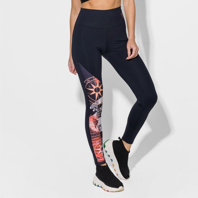 Calça Fuseau Cós Anatômico Perna Estampa Localizada FT0761CA