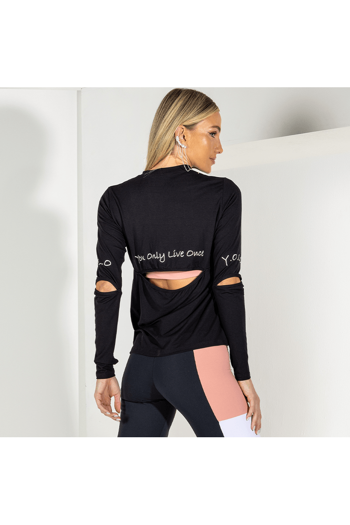 Blusa Manga Longa Abertura Braços FT0934BL