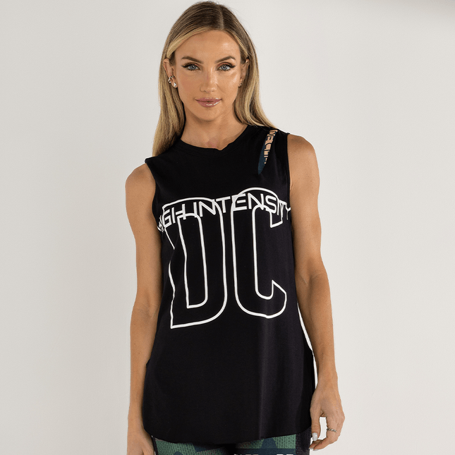 Camiseta Alças Assimétricas Detalhe Decote Silk FT0928BL