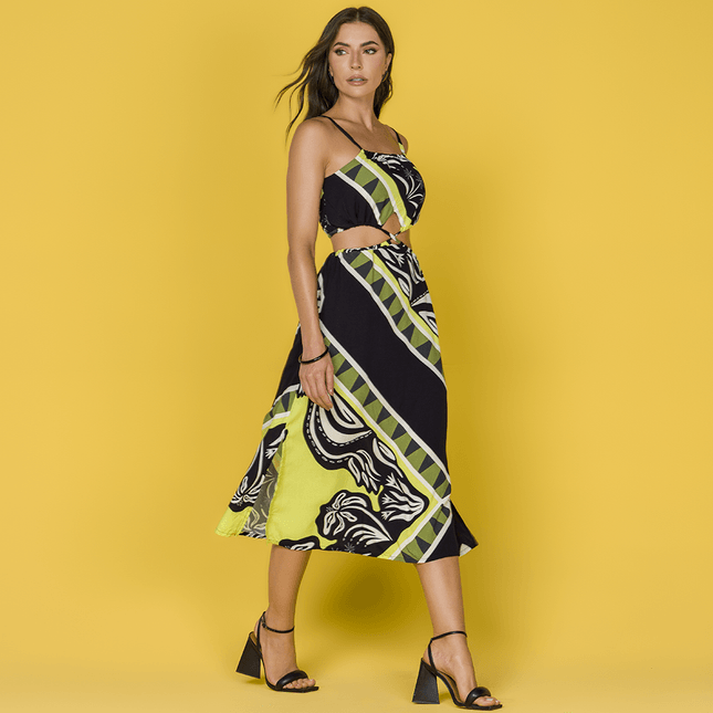Vestido Midi Recorte Cintura SP0662BQ
