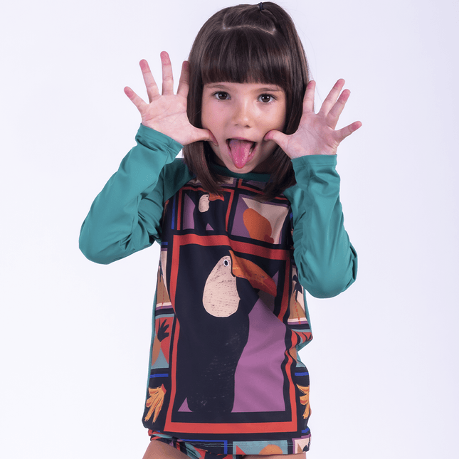 Camisa UV Infantil Manga Longa Estampada BL0681BK