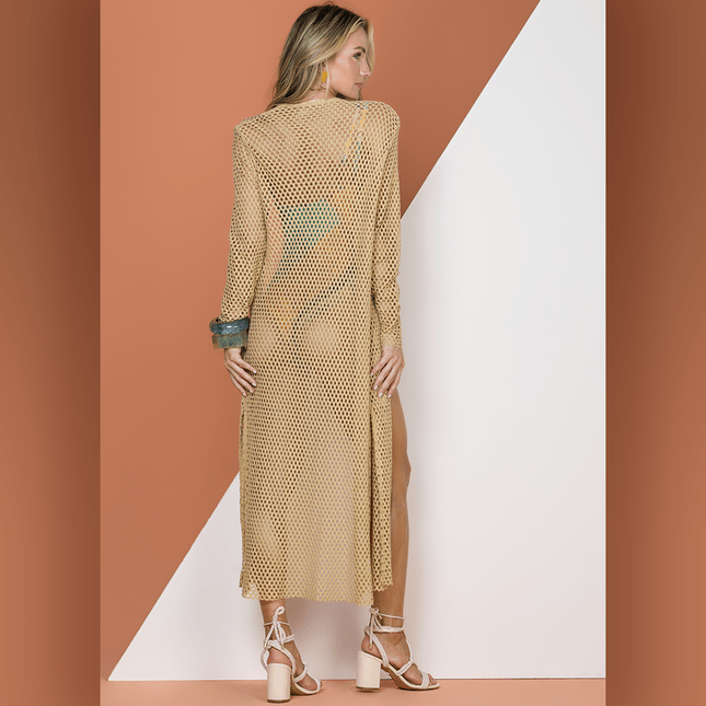 Cardigan em Tela Manga Longa SP0799BQ