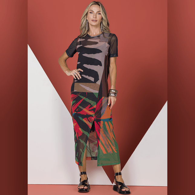 Vestido de Tule Estampa Localizada SP0865BQ