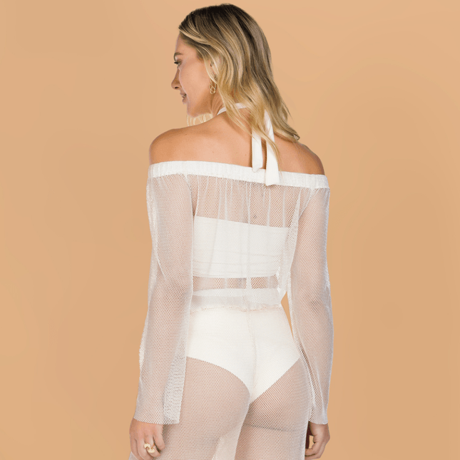 Blusa de Tela Off White SP0989BQ