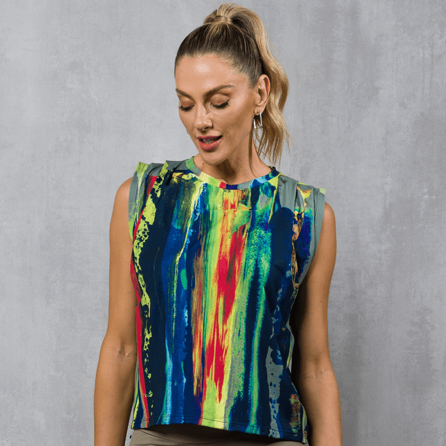 Blusa Muscle Tee Detalhe Gota Estampa Núcleo FT1060BL
