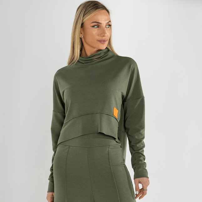 Casaco Cropped Manga Longa Gola Alta FT0971CS