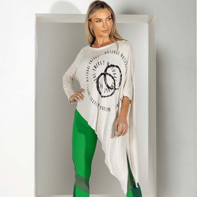 Blusa Mangas e Barra Assimétrica e Silk FT0980BL