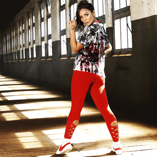Calça Legging Trançado na Perna Vermelho FT1102CA