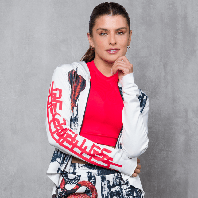 Casaco Feminino Estampado Moletinho Zíper e Capuz FT1090CS