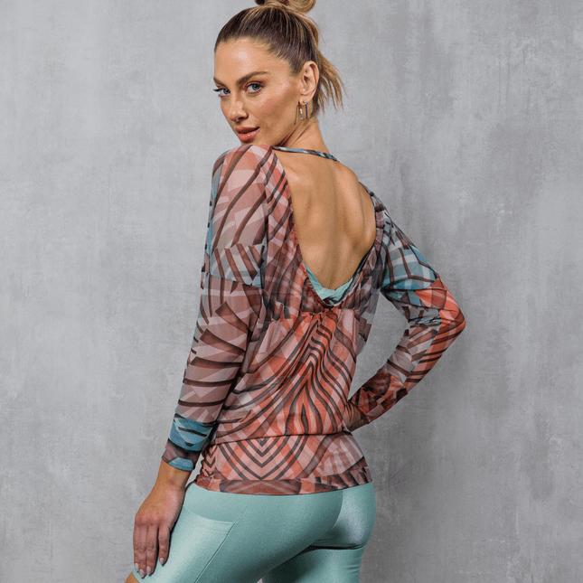 Blusa de Tule Estampado FT1072BL
