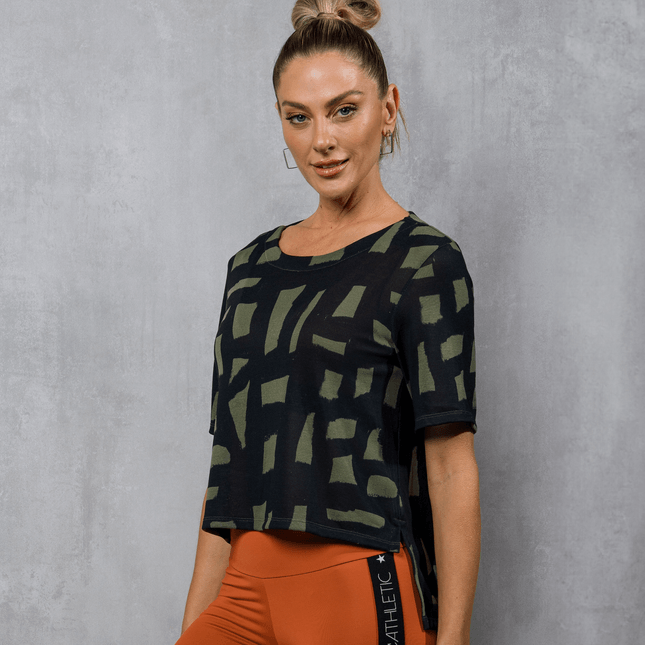 Blusa Malha Tricô Estampada FT1174BL
