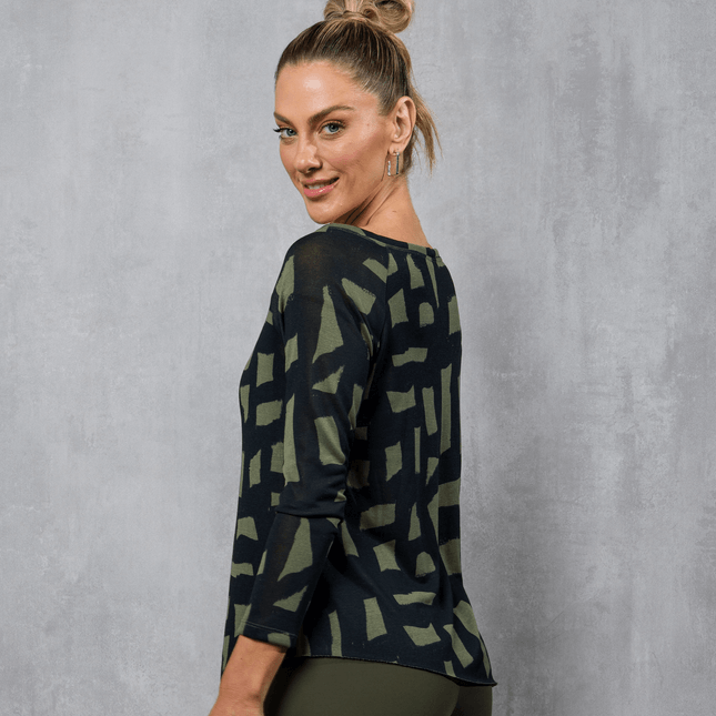 Blusa Bainha Assimétrica Estampada FT1173BL