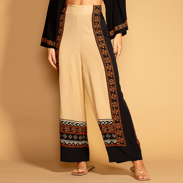Calça Pantalona com Estampa Contornada SP0965BQ