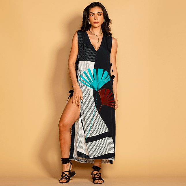 Vestido Longo com Fendas Laguna SP1101BQ
