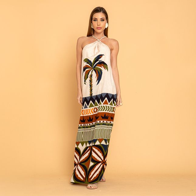 Vestido Estampa Localizada Coconut SP1342BQ