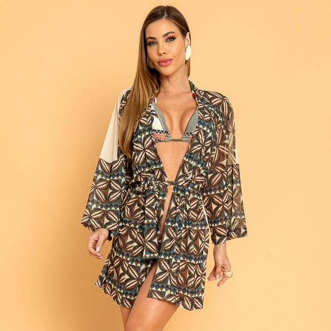 Kimono de Tule Coconut SP1340BQ
