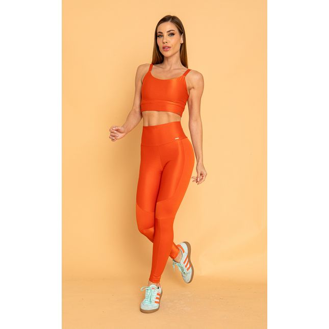 Top Costas Torcida Textura Acetinada Laranja Índia FT1282TP
