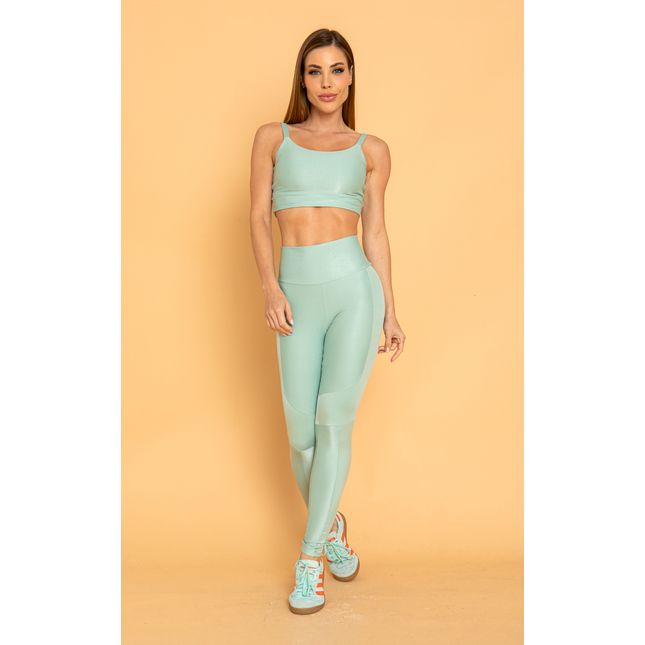 Top Costas Torcida Textura Acetinada Verde Água FT1282TP