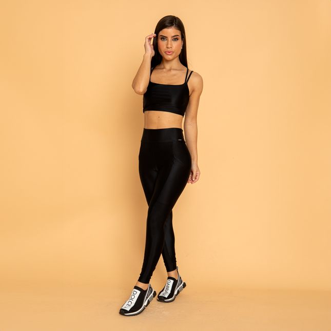 Calça Legging Fuseau Preta Salto FT1241CA