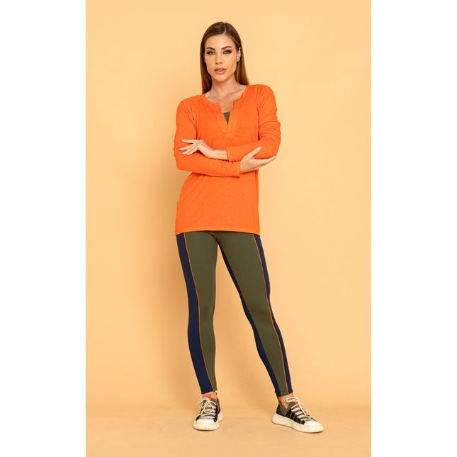 Blusa Manga Longa Decote V Touch FT1218BL
