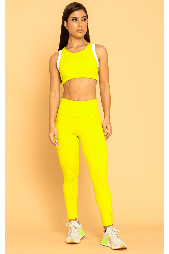 Bombshell Sportswear ボムシェルレギンス　XS　イエロー Calça Legging com Bolso Coleção Carambola Moda Fitness
