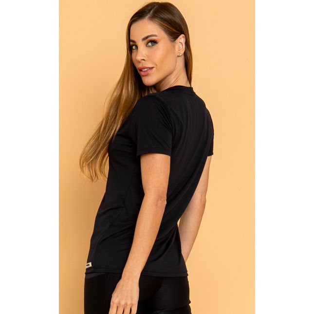 Blusa Básica Preta Manga Curta Supra FT1277BL