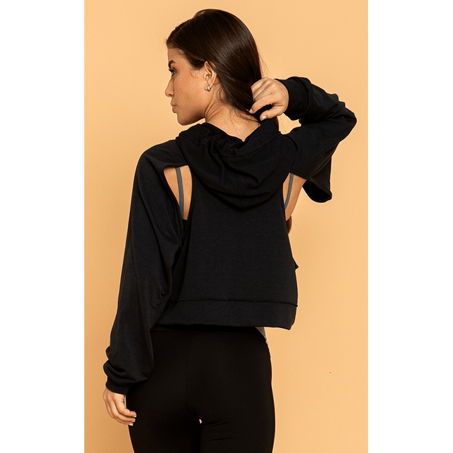 Casaco com Capuz Bolso Cava Aberta FT1150CS