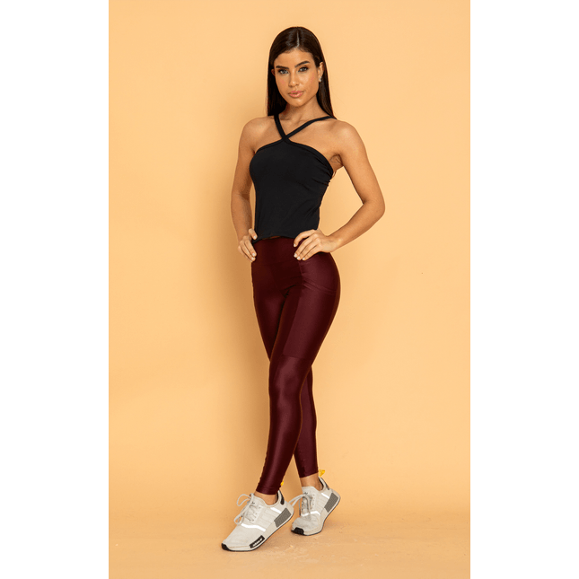 Camiseta com Decote Alto Cruzado com Bojo Removível FT1158BL