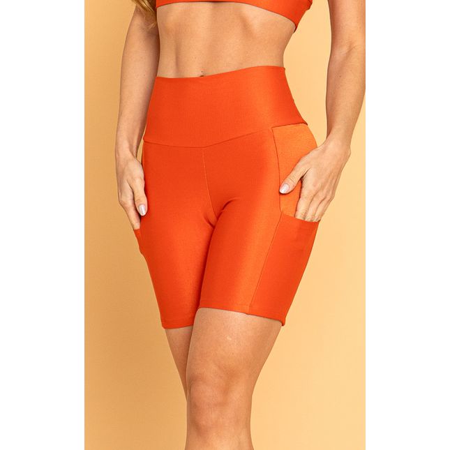 Bermuda Textura Acetinada Laranja Índia FT1283BE