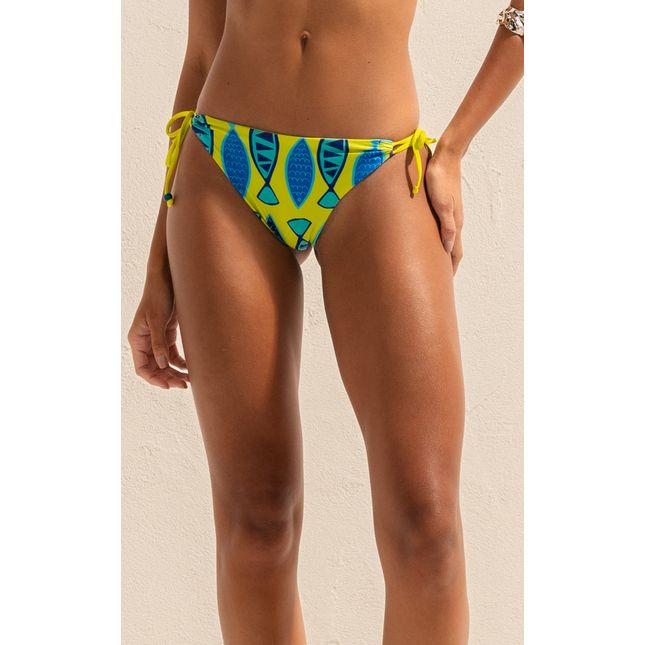Calça Biquini Lacinho Duplo Dupla Face Água Viva