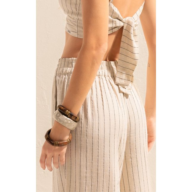 Calça Pantalona Listra Areia do Tempo SP1311BQ