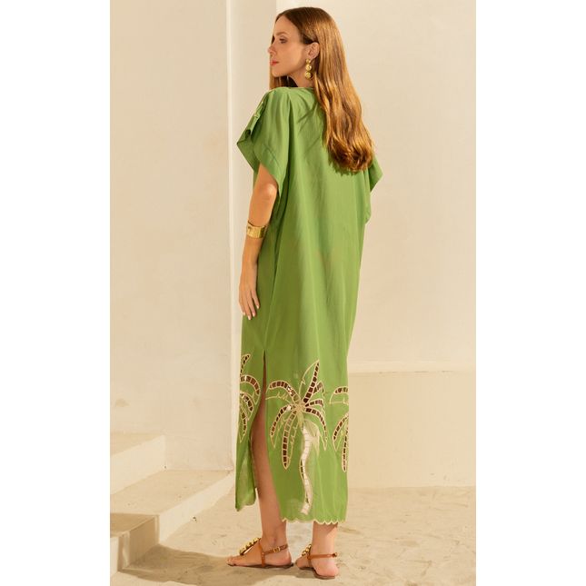 Vestido Longo Voil Bordado Sol Poente SP1398BQ