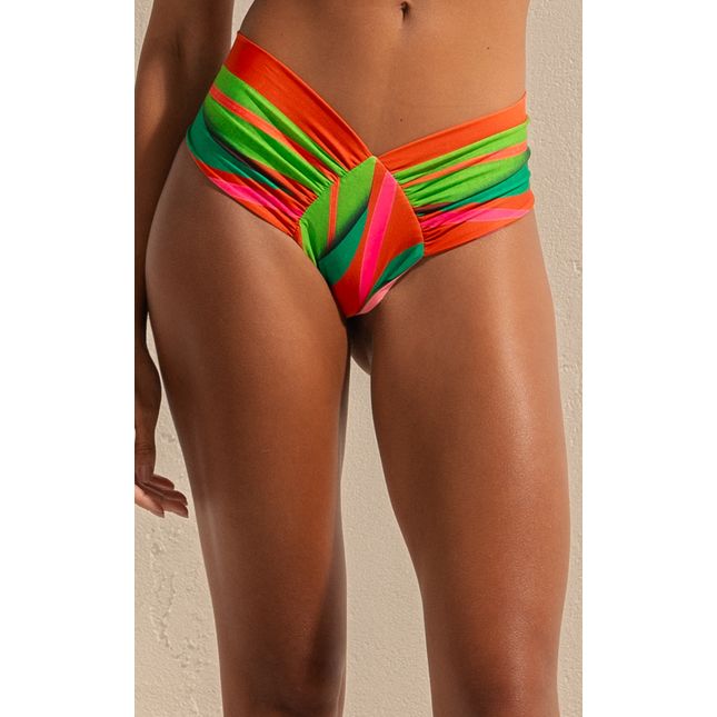 Calça Biquini Larga Drapeada Fio Coral Imperial BQ1450CL