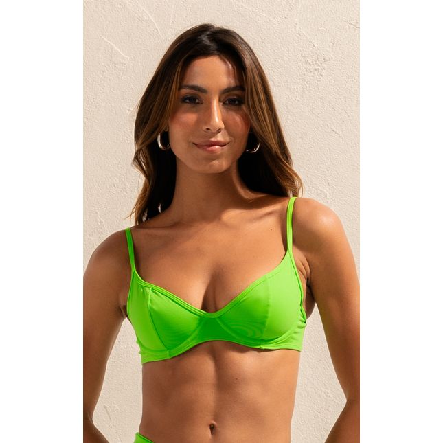 Top Bíquini Meia Taça Aro Basic Bikini BB1009SU Grama Limão