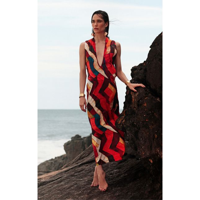 Vestido Longo Crepe Caminho das Tâmaras SP1411BQ