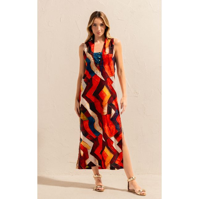 Vestido Longo Crepe Caminho das Tâmaras SP1411BQ