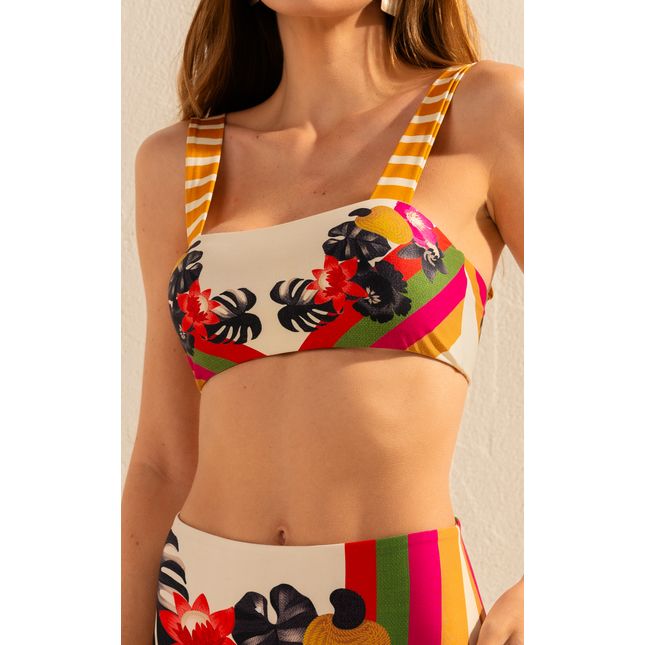 Top Biquini Faixa Dupla Face Flor do Deserto BQ1544SU