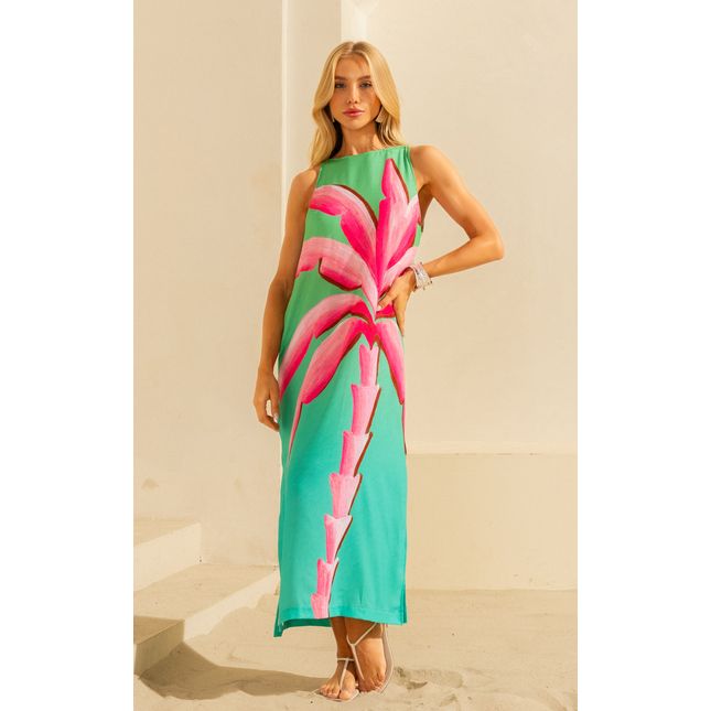 Vestido Longo Viscose Oásis Secreto SP1644BQ