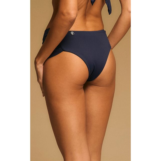 Calça Biquíni Lateral Larga Drapeada BB2013CL Azul Marinho