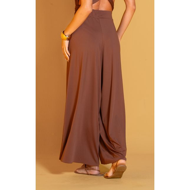 Calça Pantalona Lisa Cós com Elástico BB4001CA Marrom