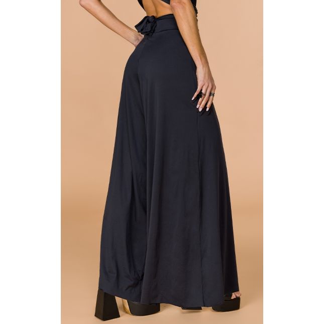 Calça Pantalona Lisa Cós com Elástico BB4001CA Preta