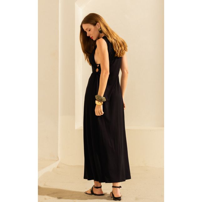 Vestido Detalhe Argola Malha Luz de Areia SP1474BQ